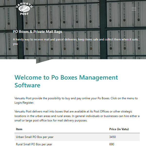 Vanuatu Online PoBoxes management