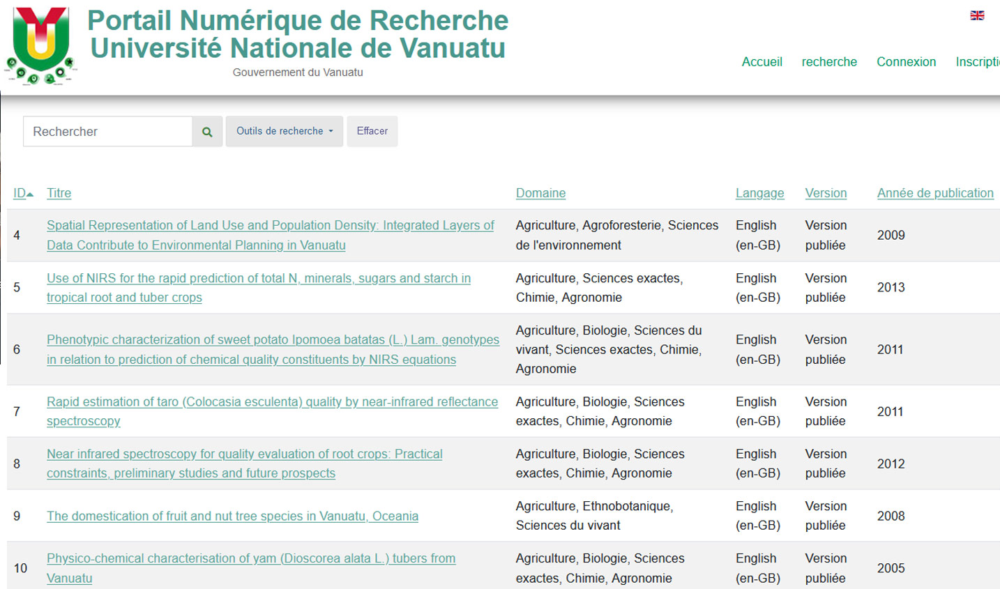 Online knowledge Database of Vanuatu